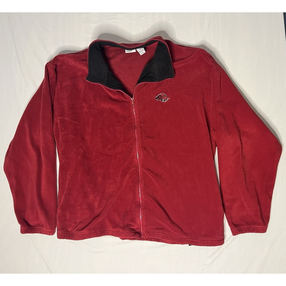 Iron Knights Arkansas Razorbacks Fleece Jacket Mens 3XL Red Full Zip Long Sleeve